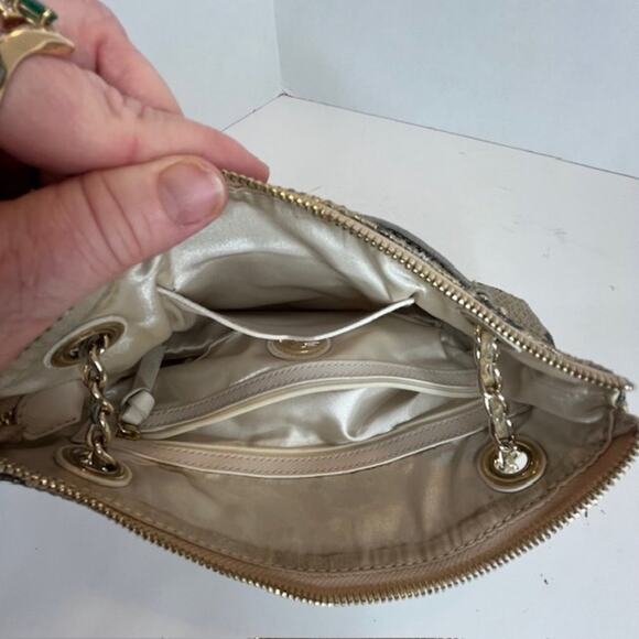 DKNY Metallic Python Handbag Bolsa Sac - Picture 8 of 16